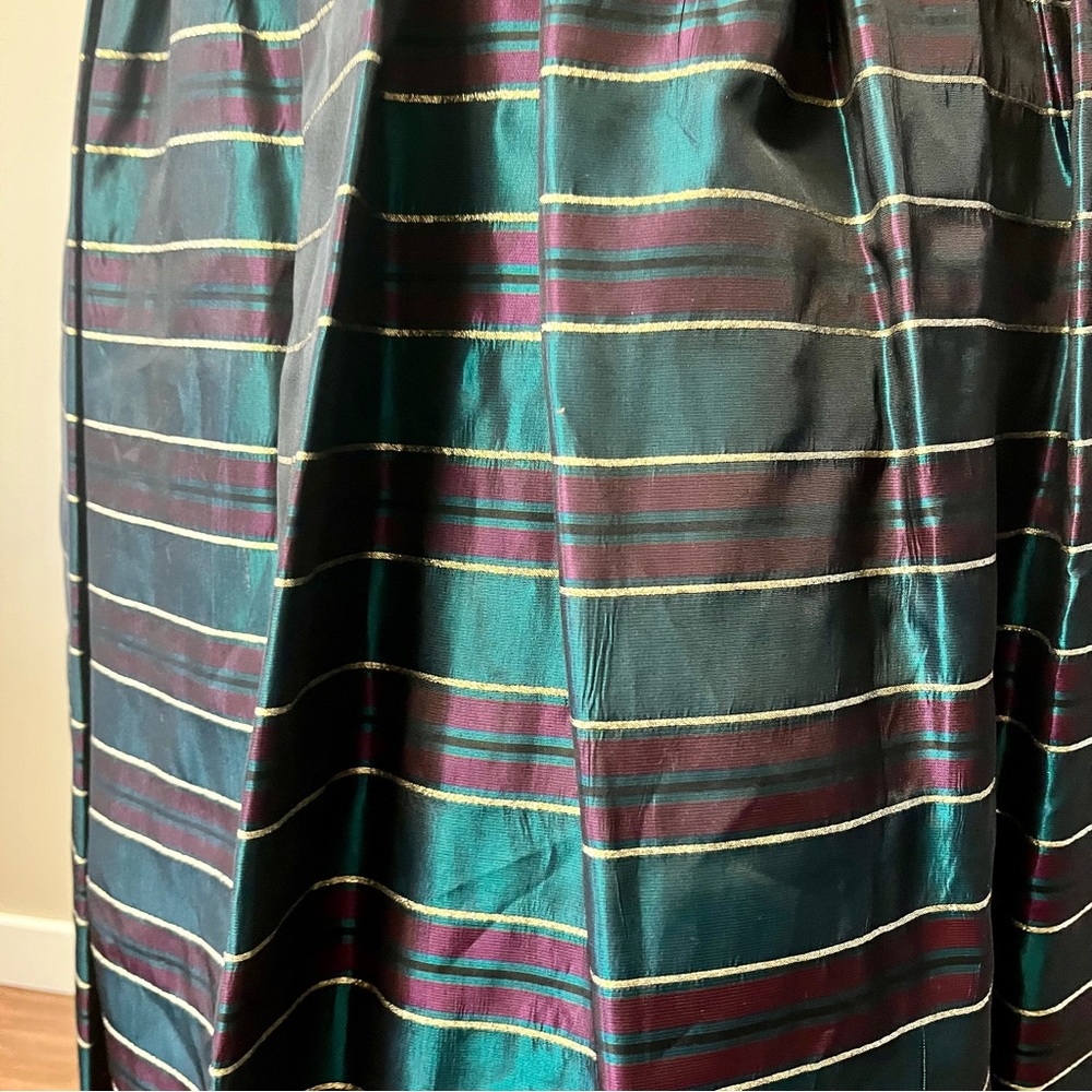 GUNNE SAX Rare 80s Vintage Formal Dress Velvet Metallic Striped - Picture 7 of 11